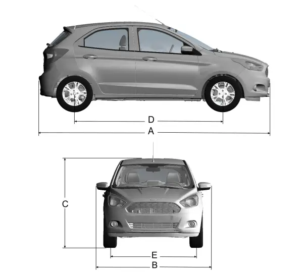 Afmetingen voertuig - 5-deurs 