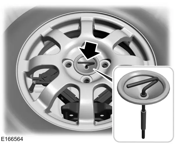 De autokrik en de wielmoersleutel uitnemen en opbergen